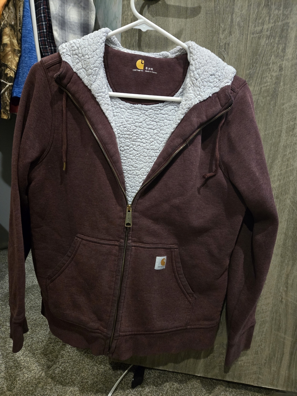 Carhartt Women Sherpa-Lined Zip Hoodie - Maroon